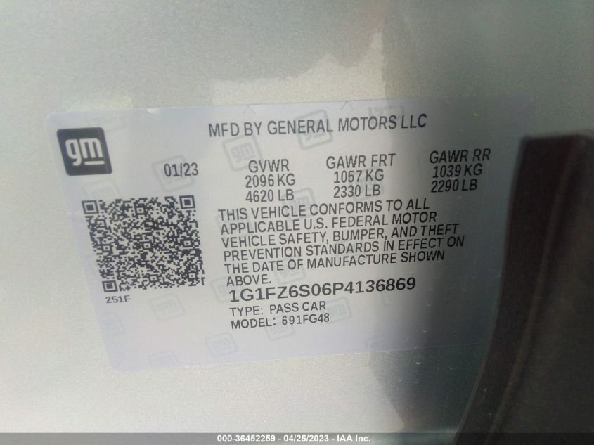 2023 CHEVROLET BOLT EUV PREMIER - 1G1FZ6S06P4136869