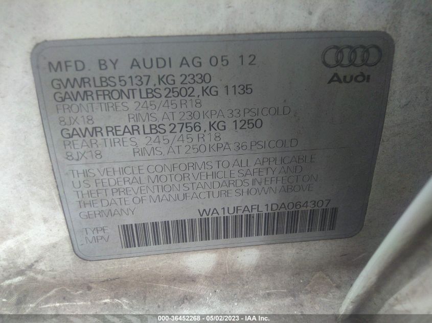 2013 AUDI ALLROAD PREMIUM PLUS - WA1UFAFL1DA064307