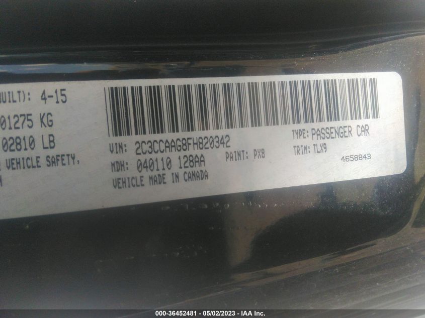 2015 CHRYSLER 300 LIMITED - 2C3CCAAG8FH820342