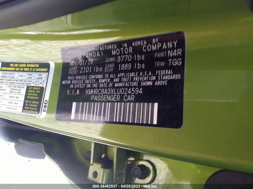 2020 HYUNDAI VENUE SEL - KMHRC8A3XLU024594