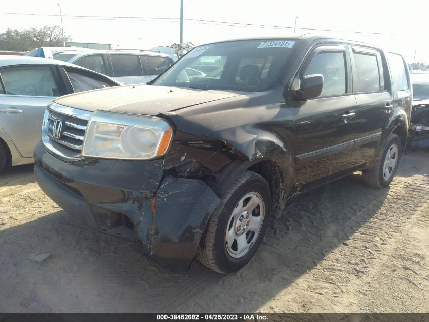2013 HONDA PILOT LX - 5FNYF3H29DB032140