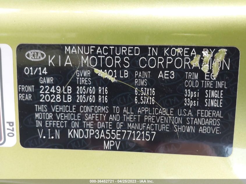 2014 KIA SOUL + - KNDJP3A55E7712157