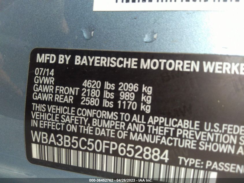 2015 BMW 3 SERIES 328I XDRIVE - WBA3B5C50FP652884
