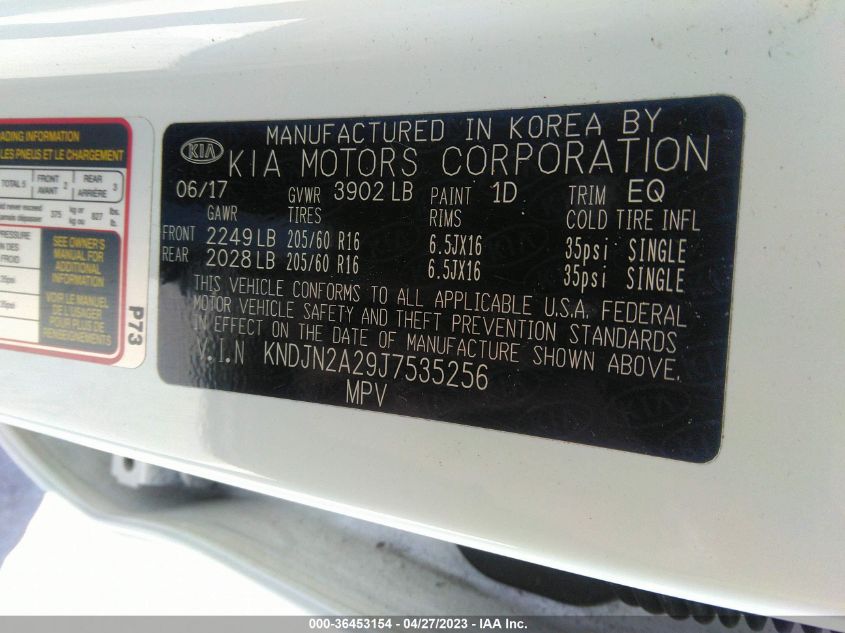 2018 KIA SOUL BASE - KNDJN2A29J7535256