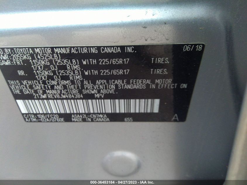 2018 TOYOTA RAV4 XLE - 2T3WFREV8JW484384