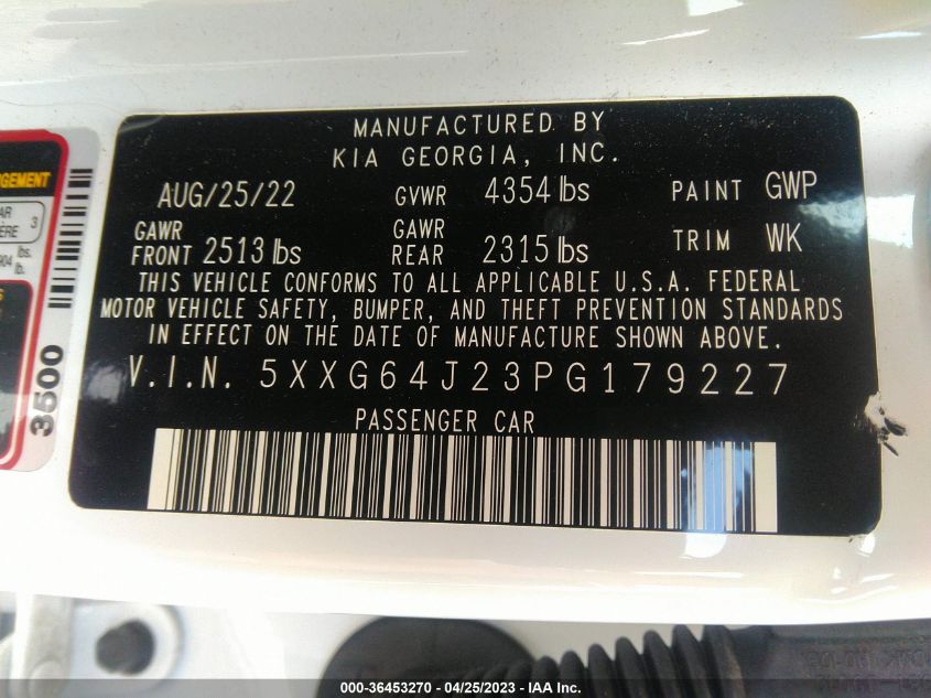 2023 KIA K5 GT-LINE - 5XXG64J23PG179227
