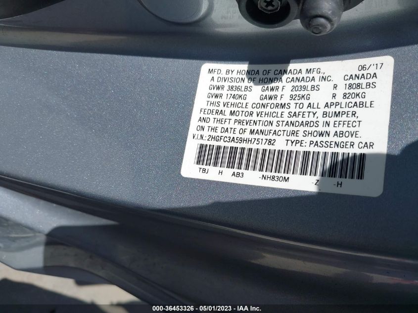 2017 HONDA CIVIC COUPE SI - 2HGFC3A59HH751782
