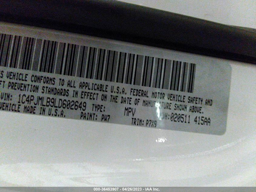 2020 JEEP CHEROKEE LATITUDE PLUS - 1C4PJMLB9LD602649