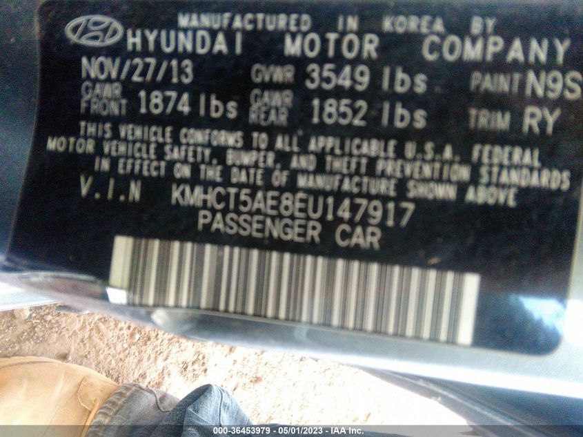 2014 HYUNDAI ACCENT GS - KMHCT5AE8EU147917