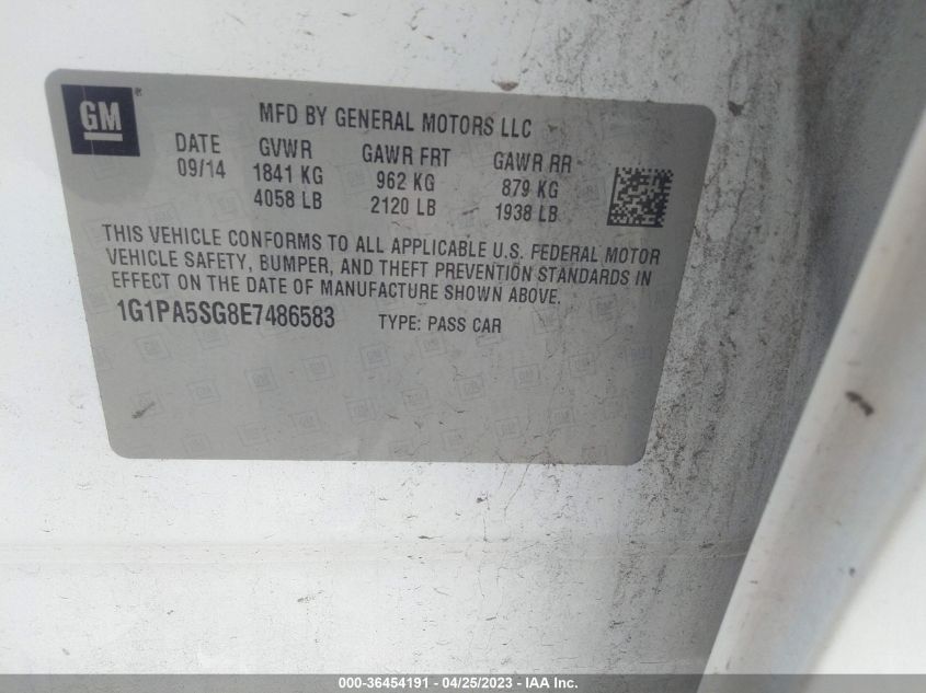 2014 CHEVROLET CRUZE LS - 1G1PA5SG8E7486583
