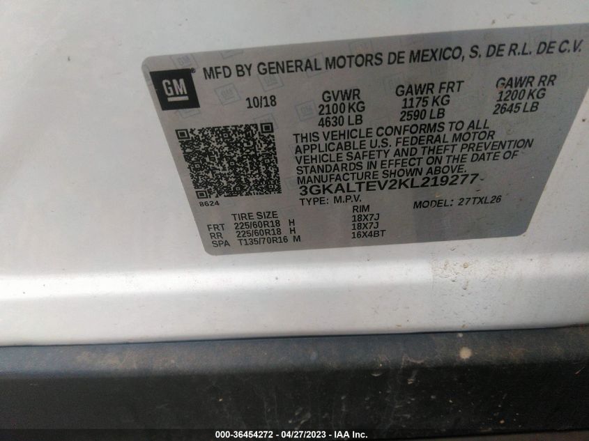 2019 GMC TERRAIN SLE - 3GKALTEV2KL219277