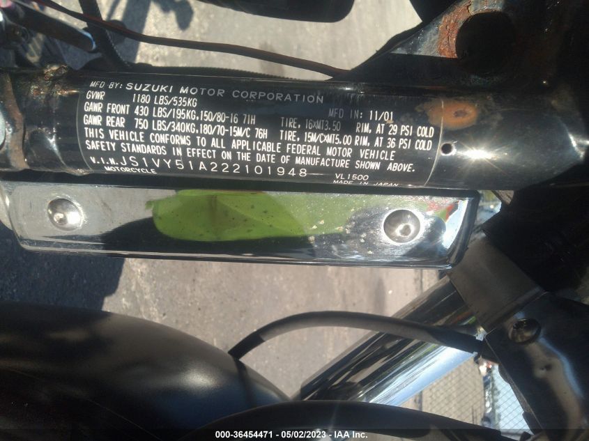 2002 SUZUKI VL1500 - JS1VY51A222101948