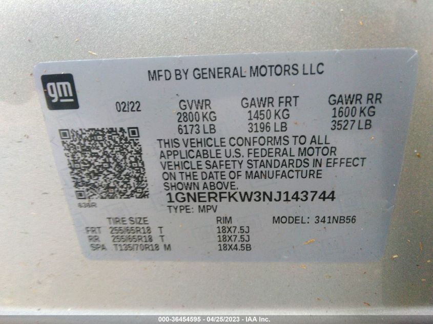 2022 CHEVROLET TRAVERSE LS - 1GNERFKW3NJ143744