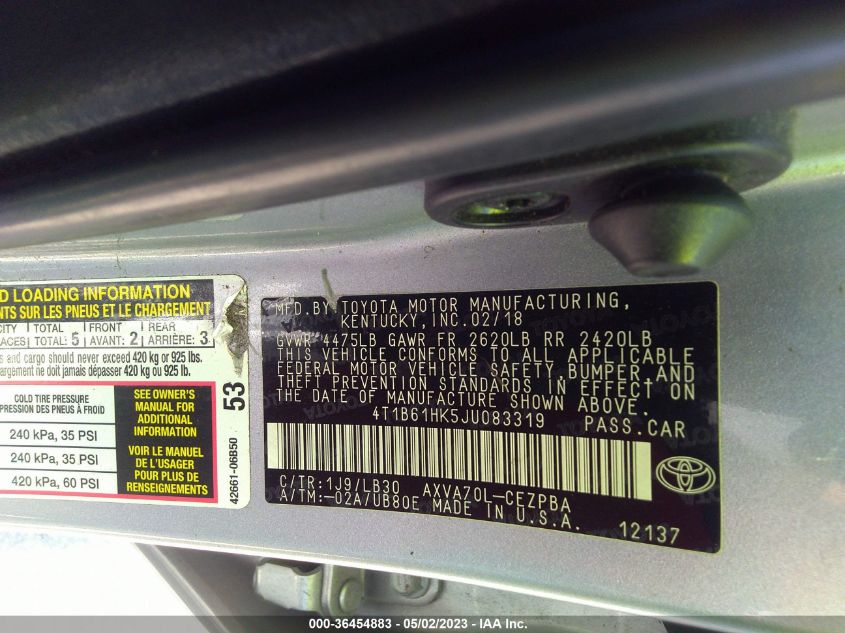 2018 TOYOTA CAMRY XSE - 4T1B61HK5JU083319