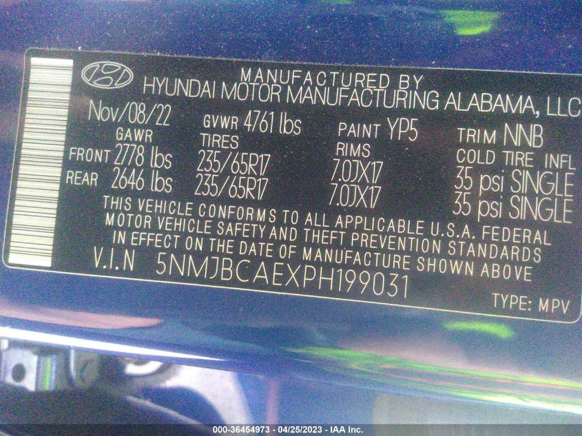 2023 HYUNDAI TUCSON SEL - 5NMJBCAEXPH199031