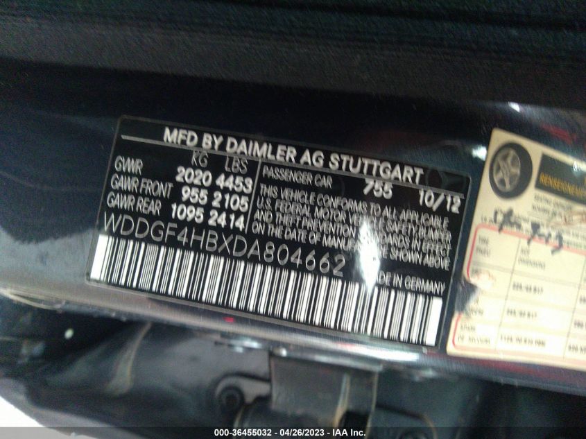 2013 MERCEDES-BENZ C-CLASS C 250 - WDDGF4HBXDA804662