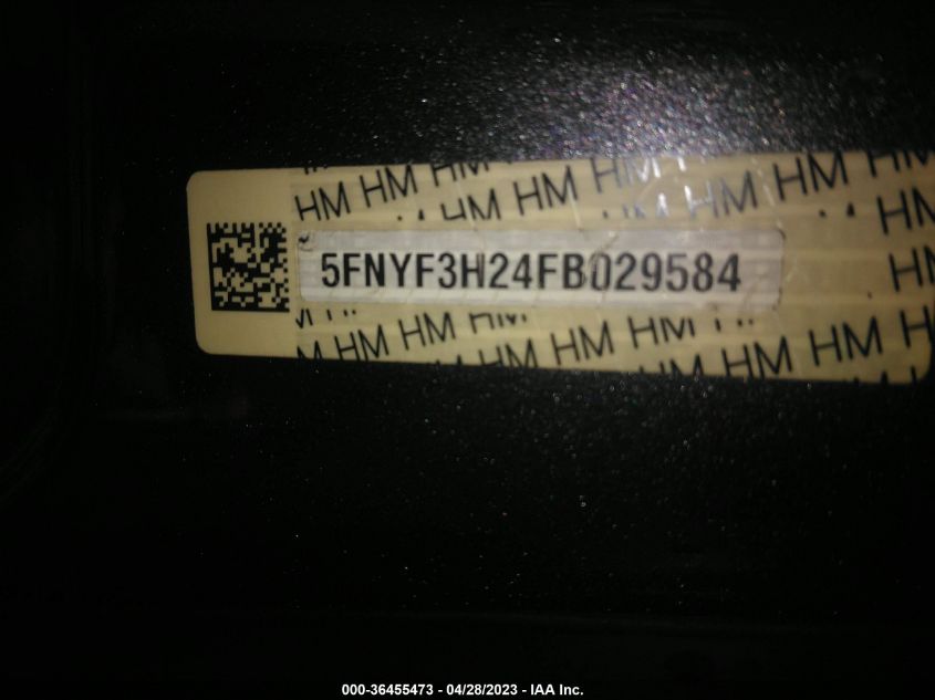 2015 HONDA PILOT LX - 5FNYF3H24FB029584