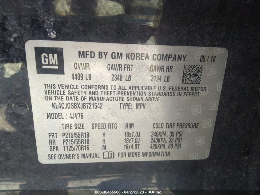 2018 BUICK ENCORE ESSENCE - KL4CJGSBXJB721542