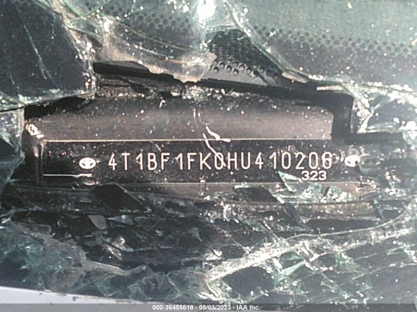 2017 TOYOTA CAMRY XLE/SE/LE/XSE - 4T1BF1FK0HU410206