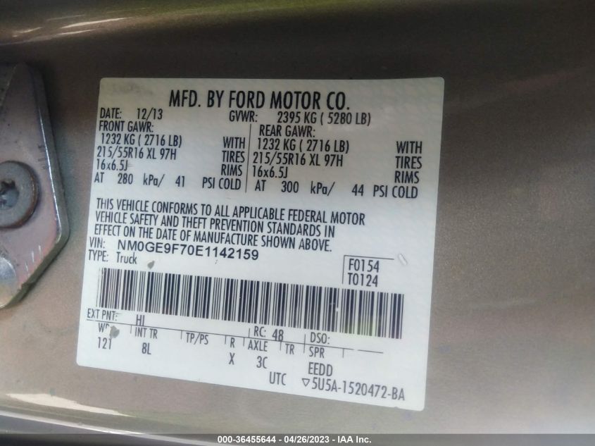 2014 FORD TRANSIT CONNECT WAGON XLT - NM0GE9F70E1142159