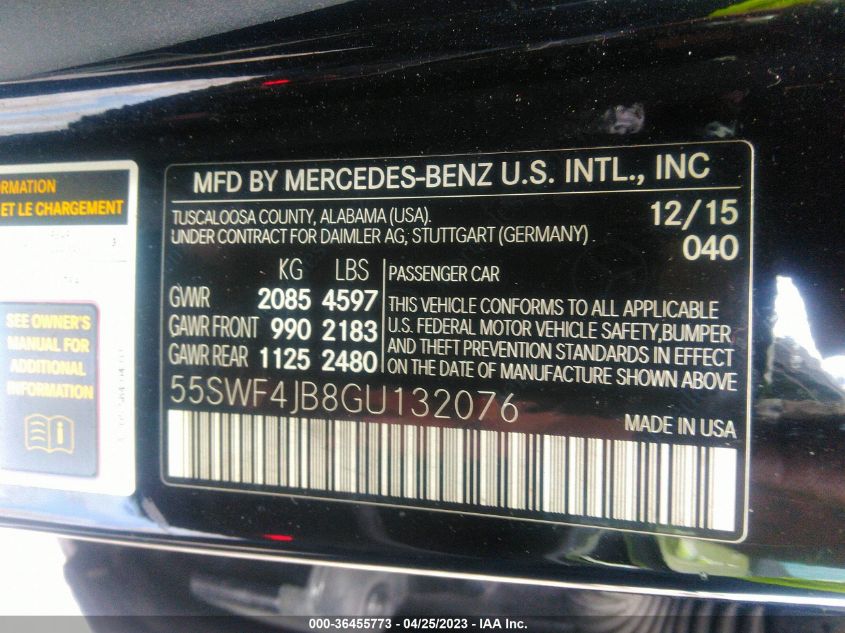 2016 MERCEDES-BENZ C-CLASS C 300 - 55SWF4JB8GU132076