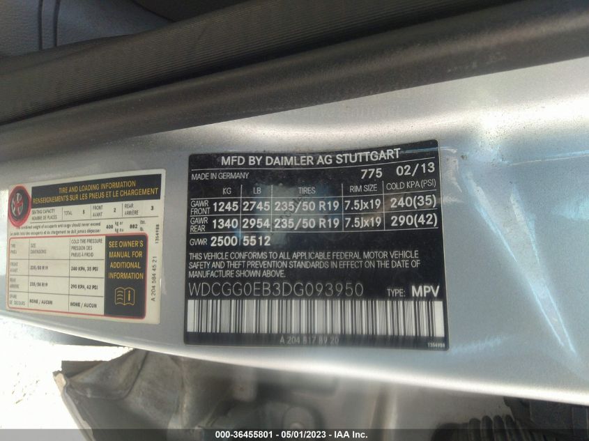 2013 MERCEDES-BENZ GLK-CLASS GLK 250 BLUETEC - WDCGG0EB3DG093950