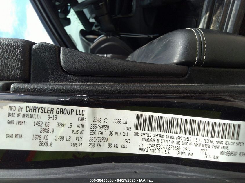 2014 JEEP GRAND CHEROKEE LIMITED - 1C4RJEBG7EC271090