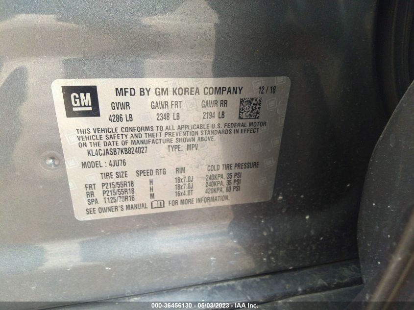 2019 BUICK ENCORE PREFERRED - KL4CJASB7KB824027