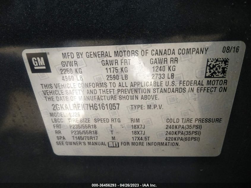 2017 GMC TERRAIN DENALI - 2GKALREK7H6161057