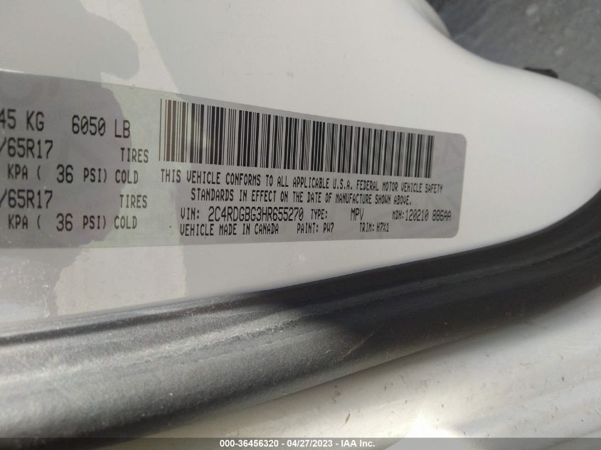 2017 DODGE GRAND CARAVAN SE - 2C4RDGBG3HR655270