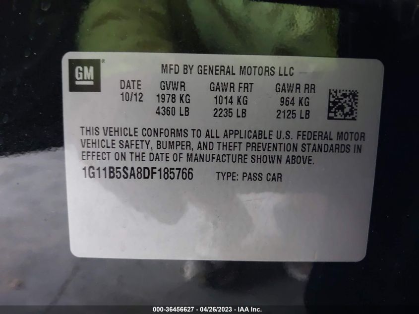 2013 CHEVROLET MALIBU LS - 1G11B5SA8DF185766