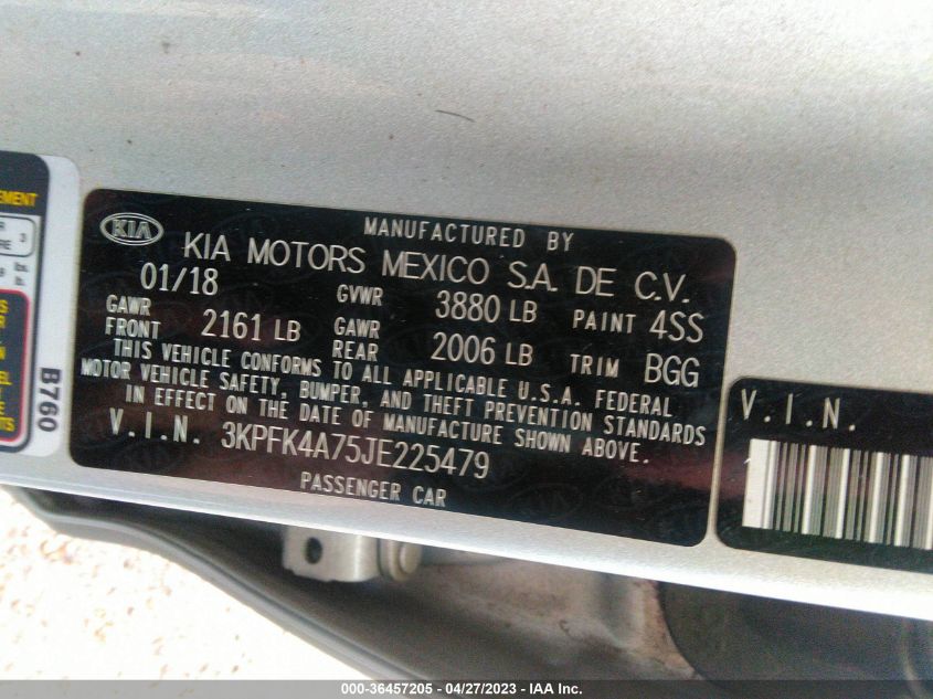 2018 KIA FORTE LX - 3KPFK4A75JE225479
