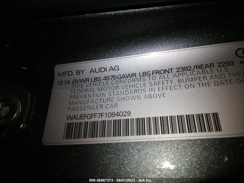 2015 AUDI A3 2.0T PREMIUM PLUS - WAUEFGFF7F1094029