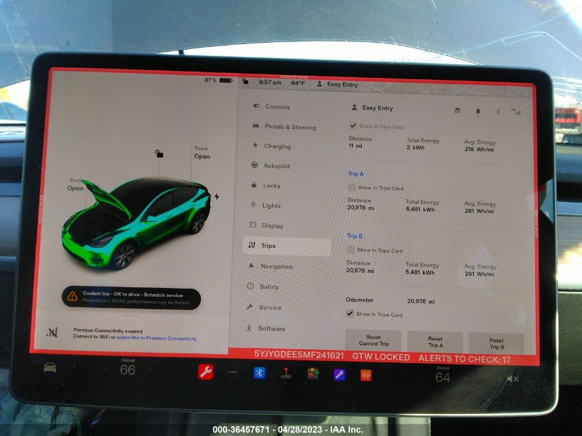 2021 TESLA MODEL Y LONG RANGE - 5YJYGDEE5MF241621