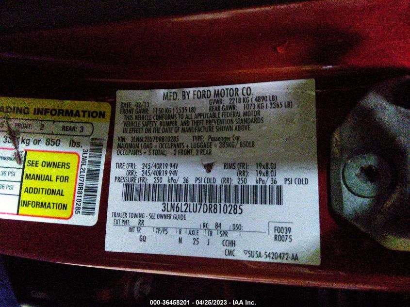 2013 LINCOLN MKZ HYBRID - 3LN6L2LU7DR810285
