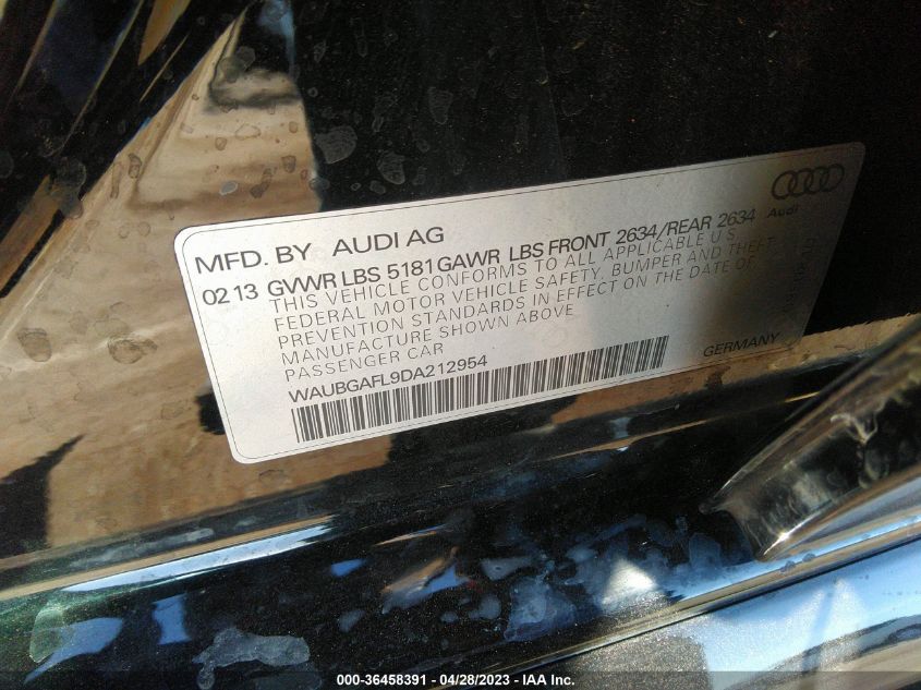 2013 AUDI S4 PREMIUM PLUS - WAUBGAFL9DA212954