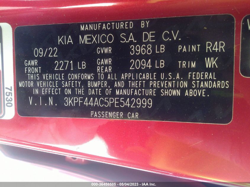 2023 KIA FORTE GT - 3KPF44AC5PE542999