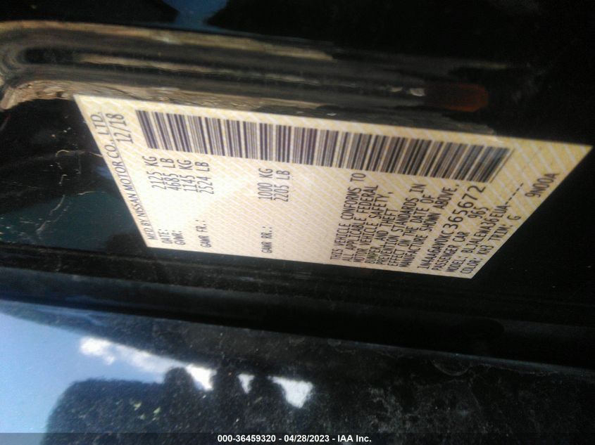 2019 NISSAN MAXIMA SL - 1N4AA6AV0KC365672