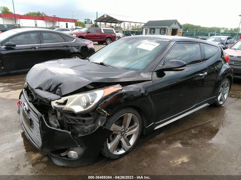 2013 HYUNDAI VELOSTER TURBO W/BLACK INT - KMHTC6AE1DU116125