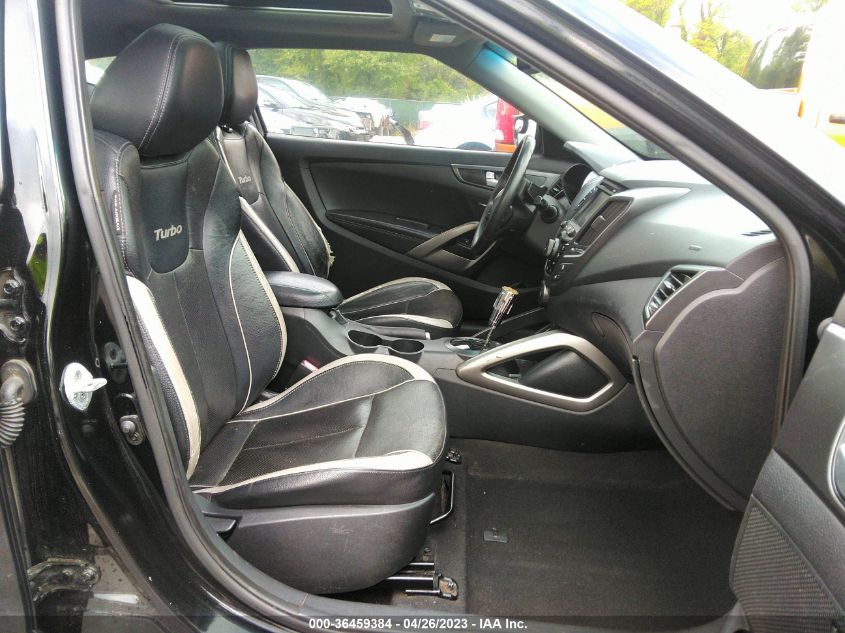 2013 HYUNDAI VELOSTER TURBO W/BLACK INT - KMHTC6AE1DU116125