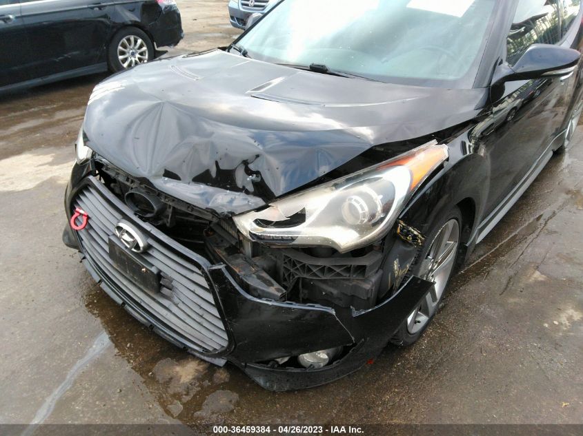 2013 HYUNDAI VELOSTER TURBO W/BLACK INT - KMHTC6AE1DU116125