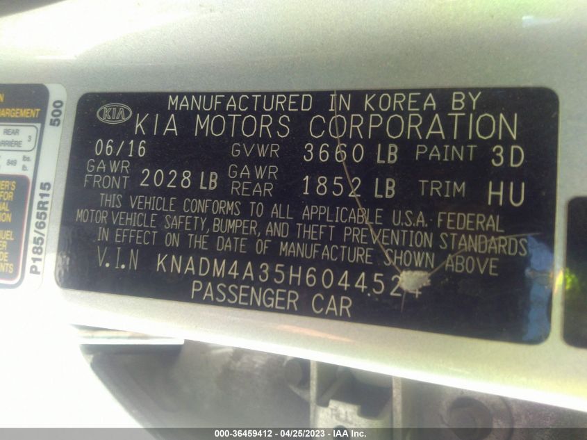 2017 KIA RIO LX - KNADM4A35H6044524