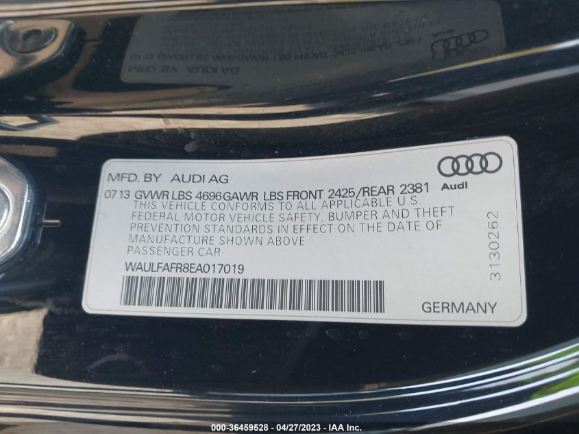 2014 AUDI A5 PREMIUM PLUS - WAULFAFR8EA017019