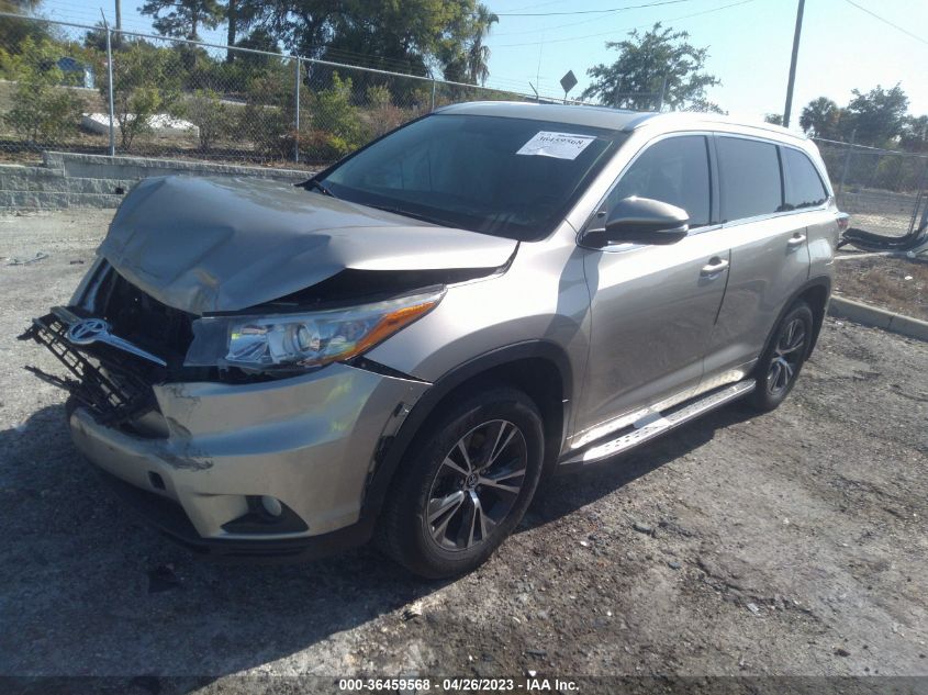 2016 TOYOTA HIGHLANDER XLE - 5TDKKRFH4GS505387