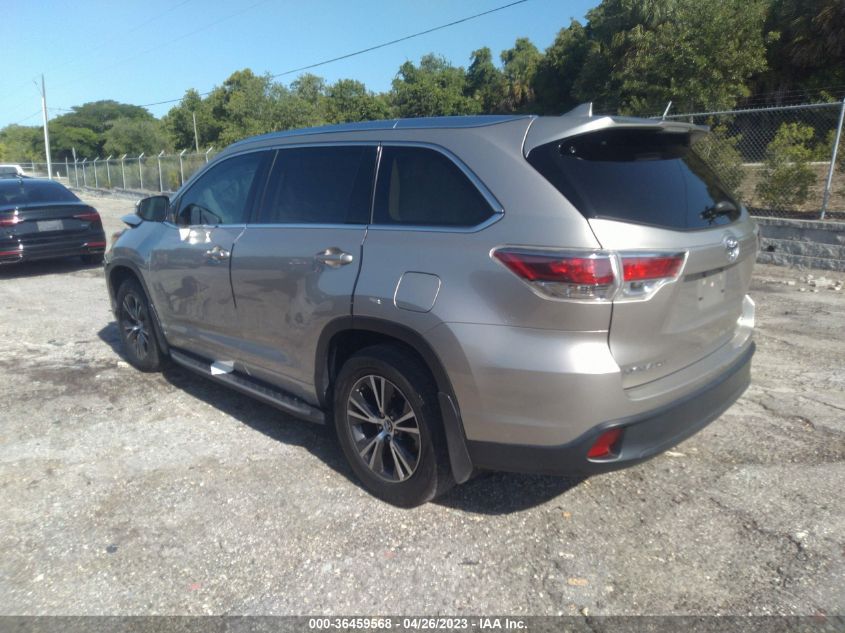 2016 TOYOTA HIGHLANDER XLE - 5TDKKRFH4GS505387