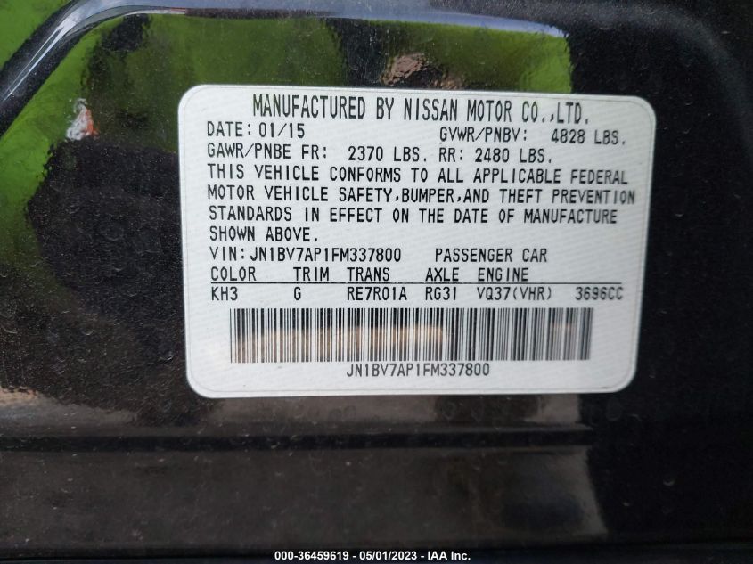2015 INFINITI Q50 PREMIUM - JN1BV7AP1FM337800