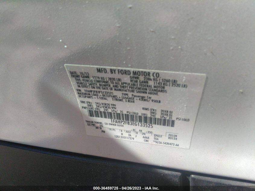 2014 FORD TAURUS LIMITED - 1FAHP2F83EG133525