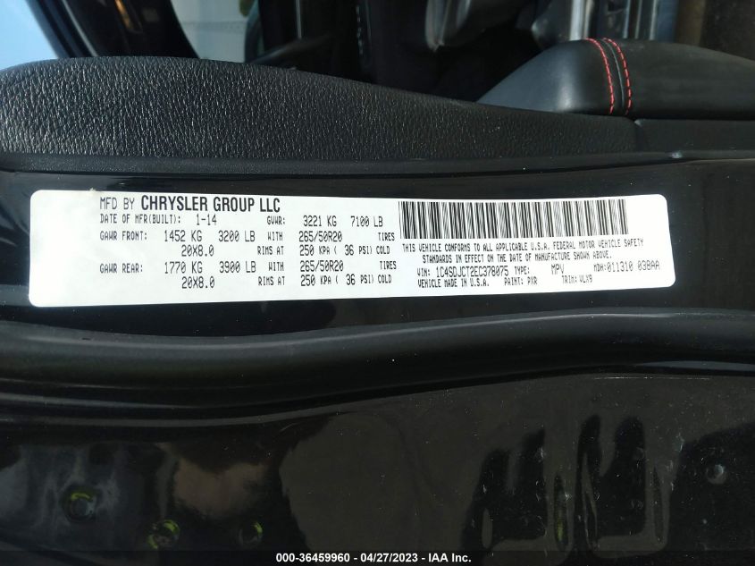 2014 DODGE DURANGO R/T - 1C4SDJCT2EC378075