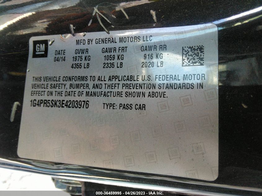 2014 BUICK VERANO CONVENIENCE GROUP - 1G4PR5SK3E4203976