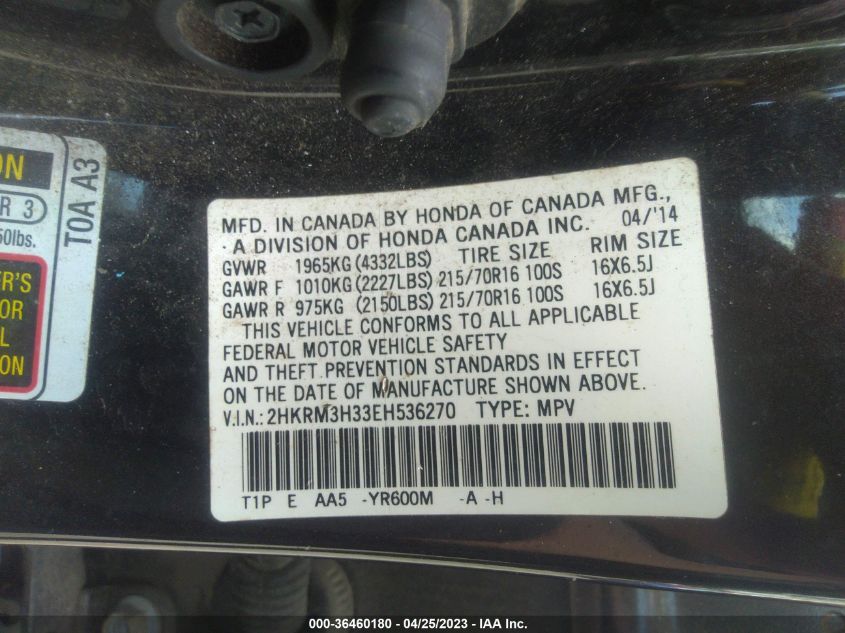 2014 HONDA CR-V LX - 2HKRM3H33EH536270